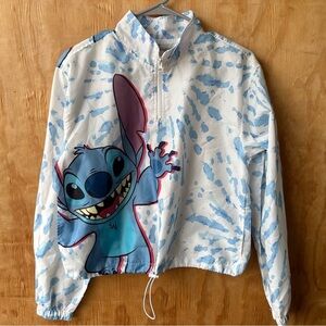 Disney Stitch Pullover Windbreaker White and Blue